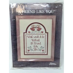 Three Needles Cross Stitch Kit #042 A Friend Like You Fits 8x10 Frame Craft NEW